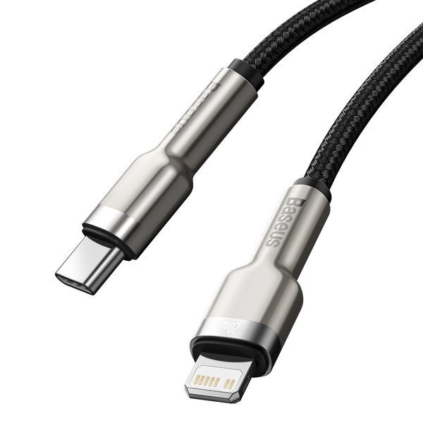 Купить Кабель Baseus Cafule Metal (CATLJK-01) USB-C/Lightning 0.25m (Black)